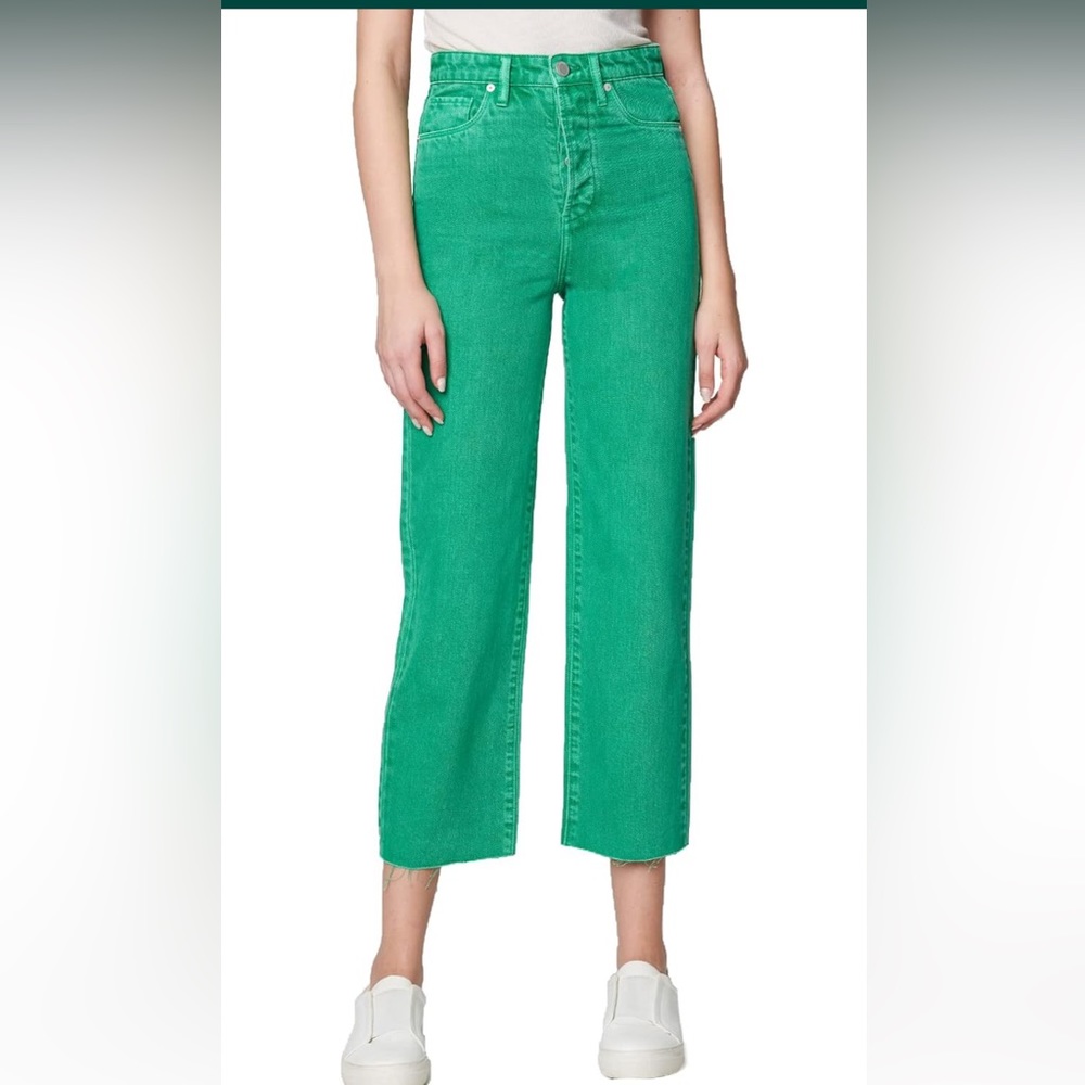 blanknyc green straight leg denim